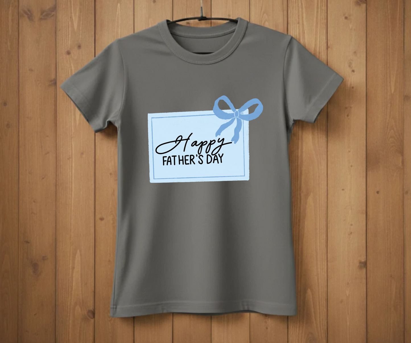 "Happy Father's Day" Blue Gift Tag T-Shirt - Cute Graphic Tee