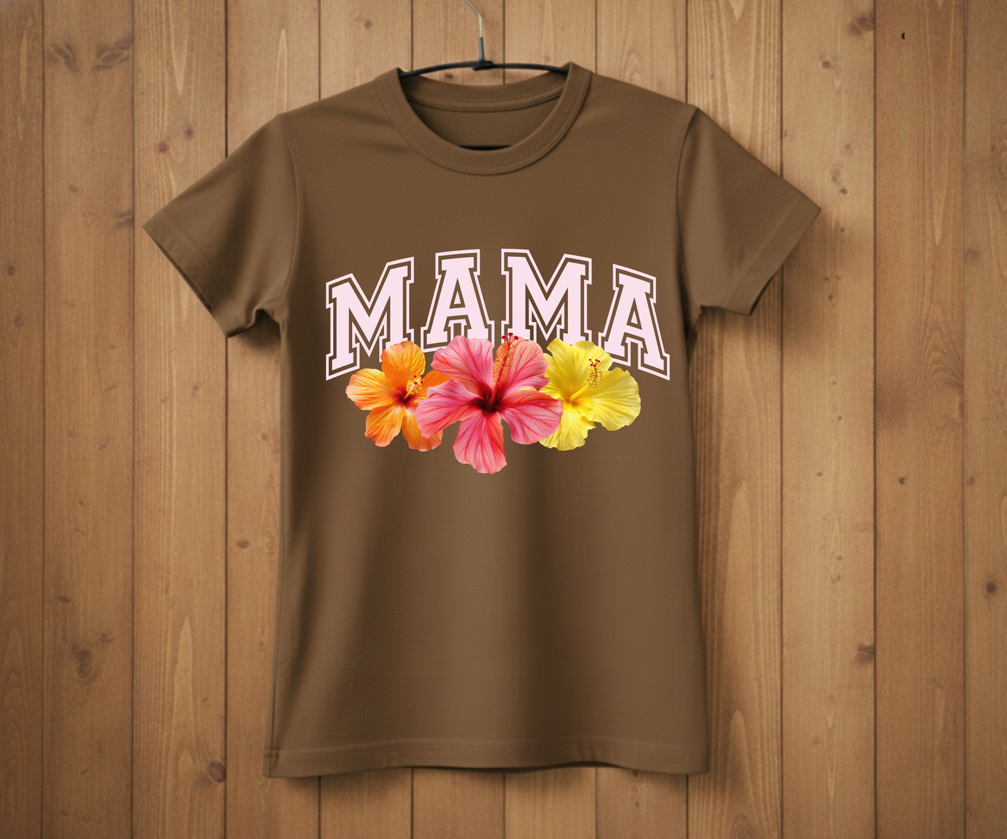 Tropical Hibiscus Mama Varsity - Mother’s Day T-Shirt