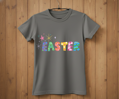 Colorful Easter Lettering T-Shirt