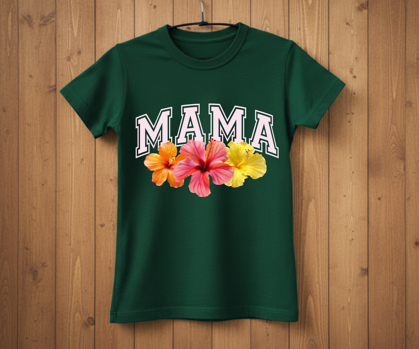 Tropical Hibiscus Mama Varsity - Mother’s Day T-Shirt