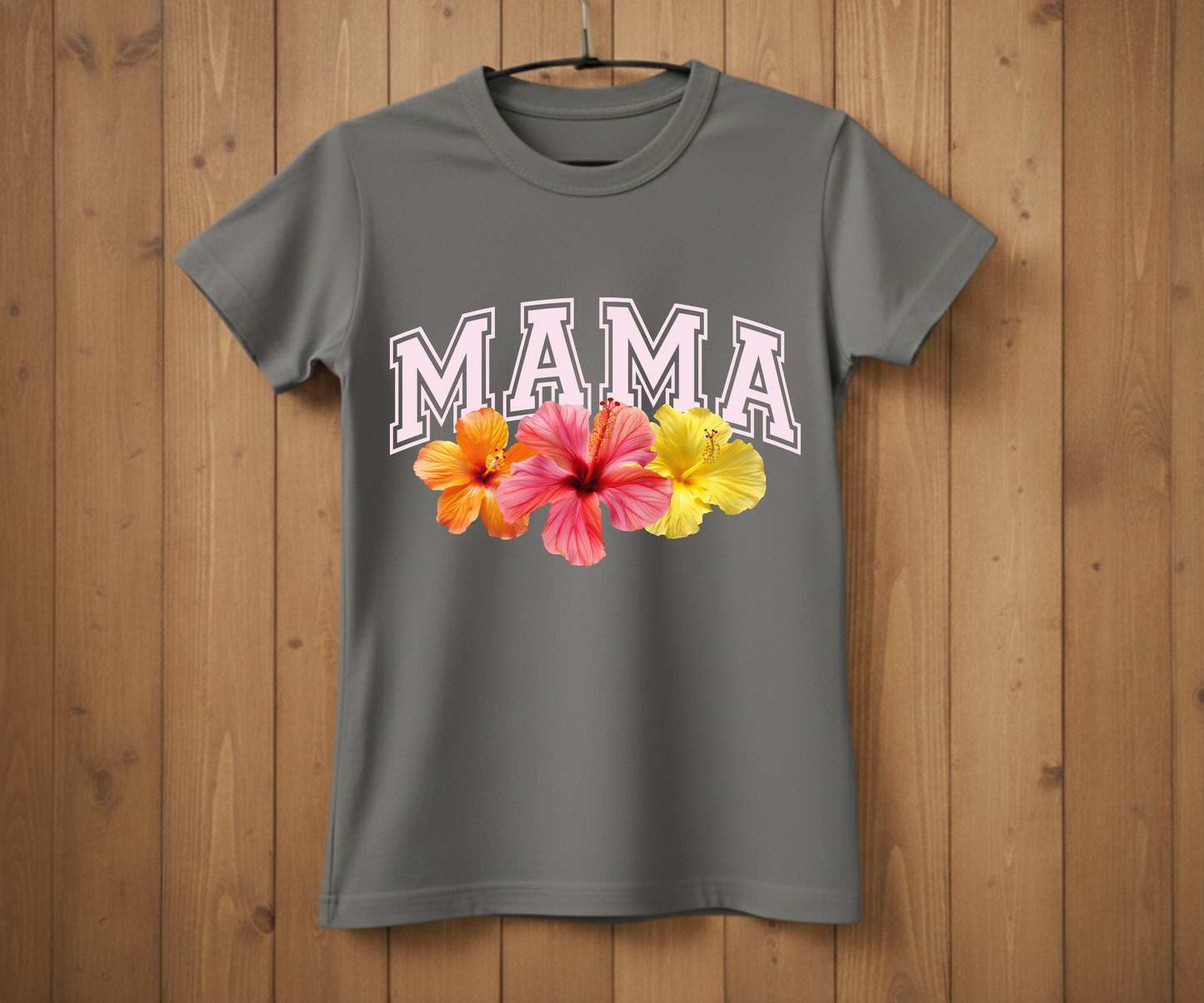 Tropical Hibiscus Mama Varsity - Mother’s Day T-Shirt