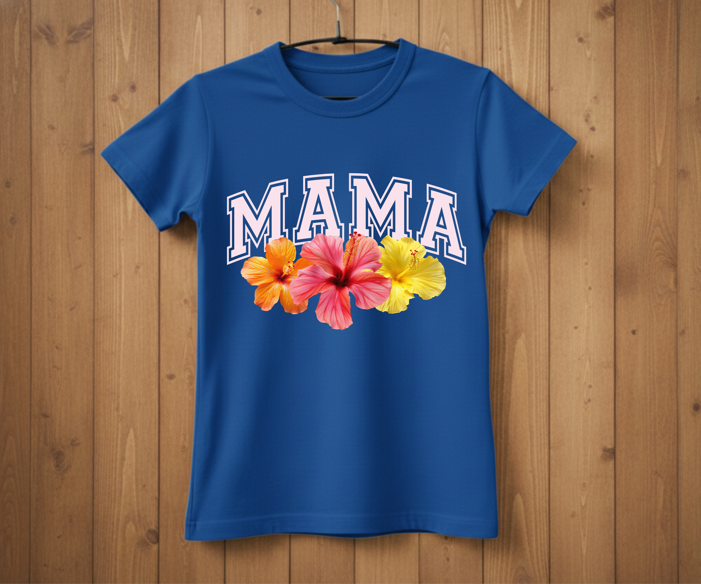 Tropical Hibiscus Mama Varsity - Mother’s Day T-Shirt