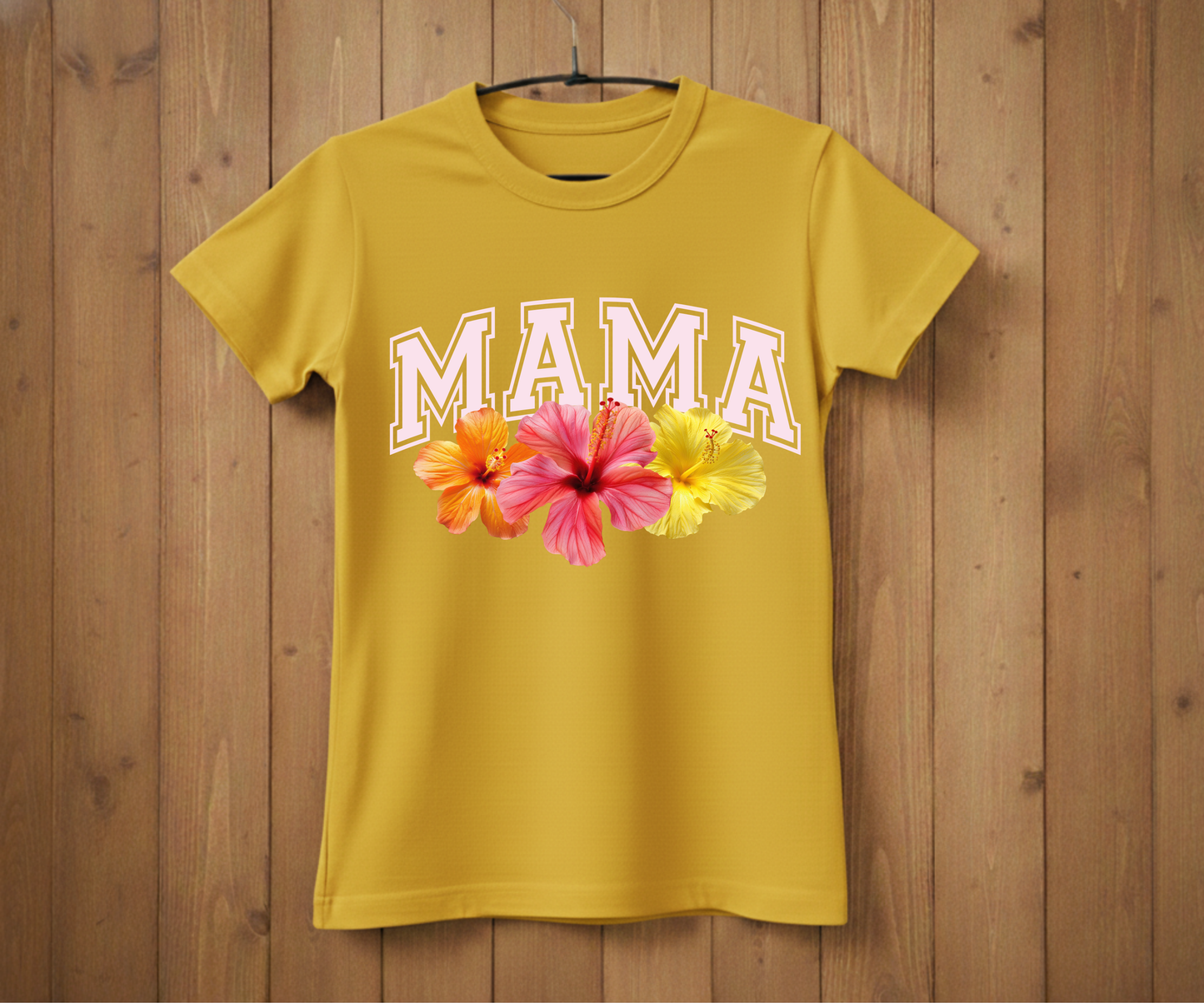 Tropical Hibiscus Mama Varsity - Mother’s Day T-Shirt