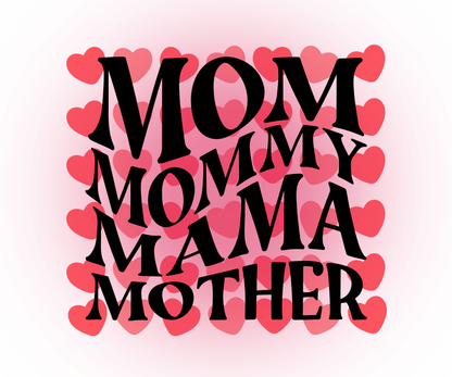 Retro Groovy Mama Heart Pattern - Mother’s Day T-Shirt