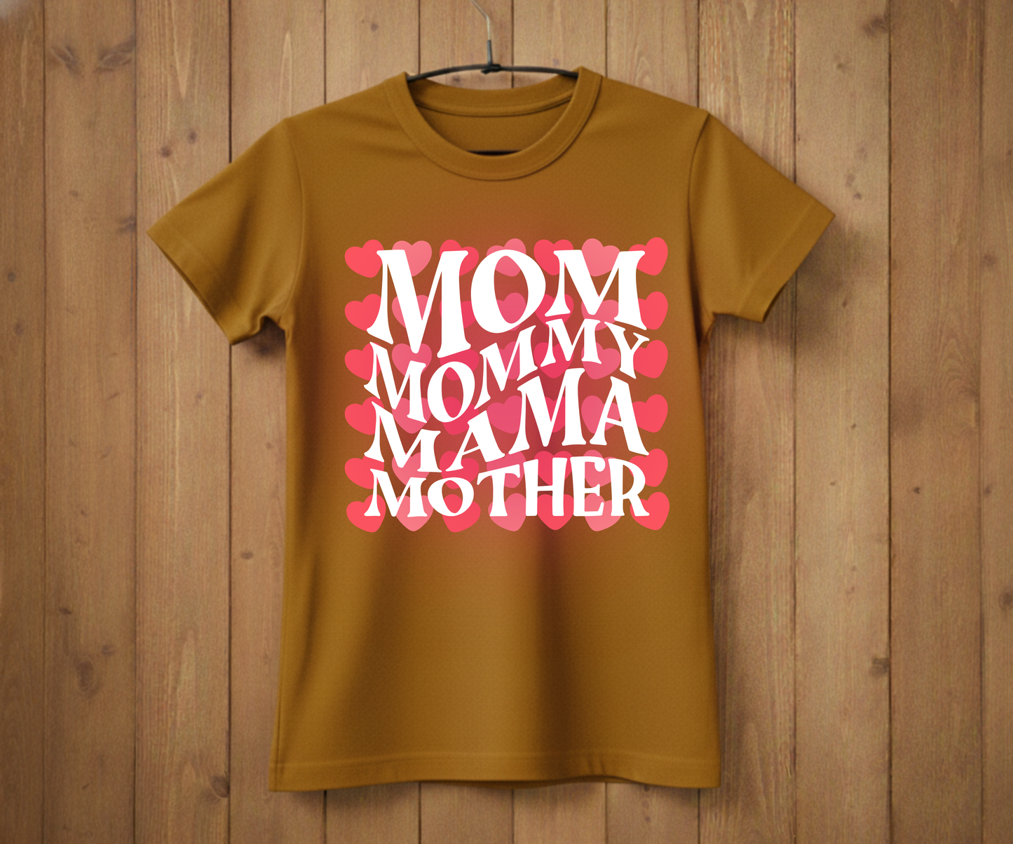 Retro Groovy Mama Heart Pattern - Mother’s Day T-Shirt