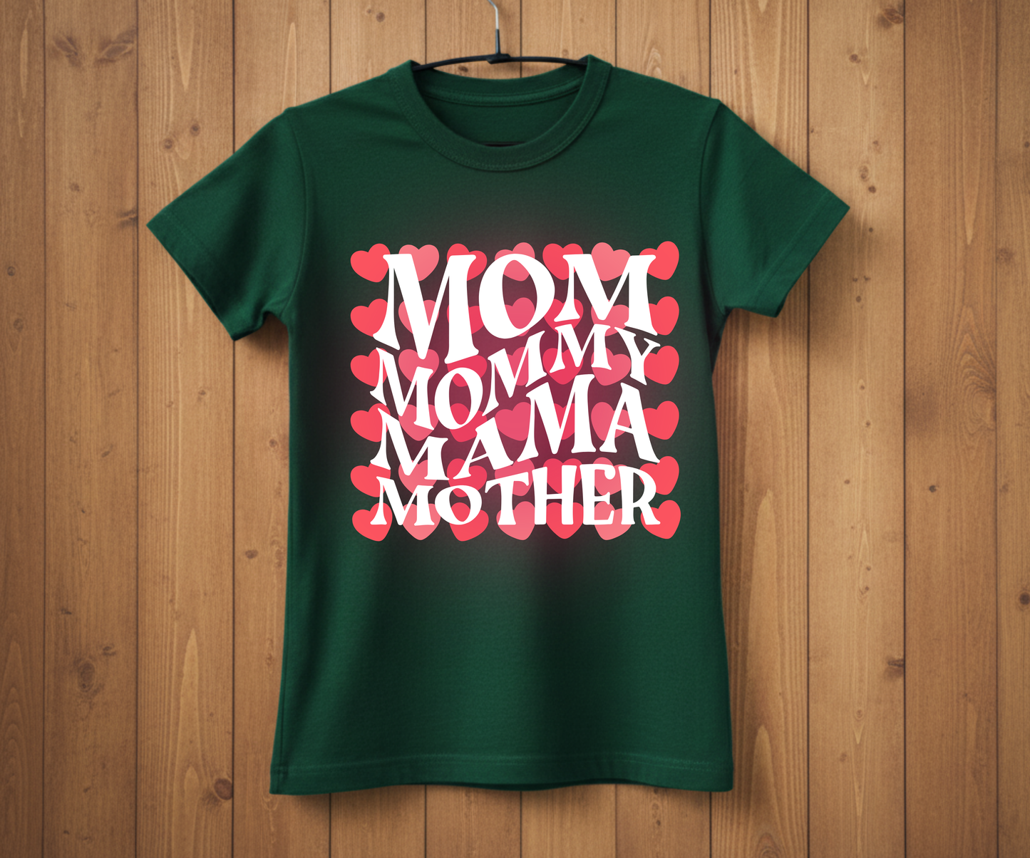 Retro Groovy Mama Heart Pattern - Mother’s Day T-Shirt