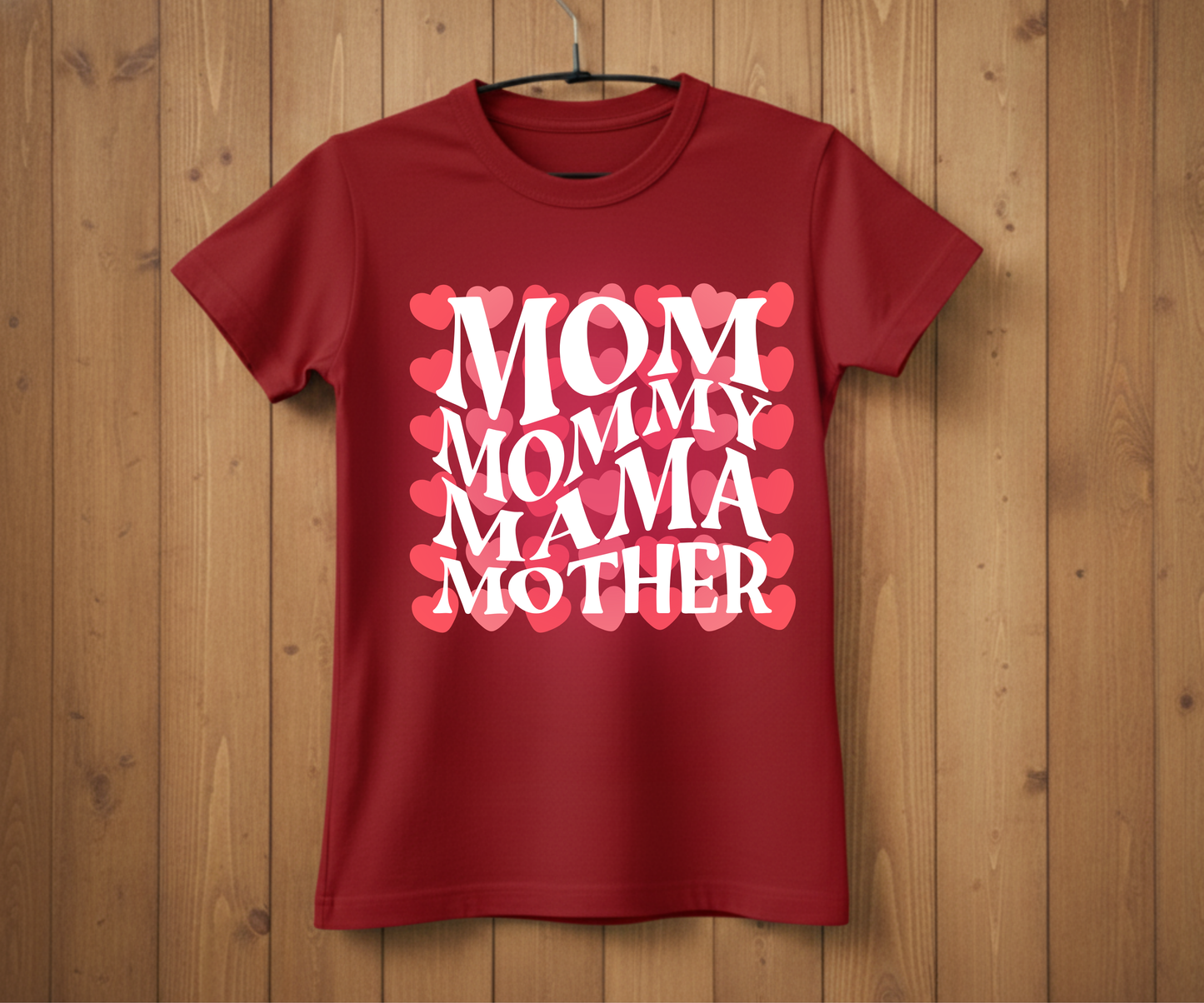 Retro Groovy Mama Heart Pattern - Mother’s Day T-Shirt