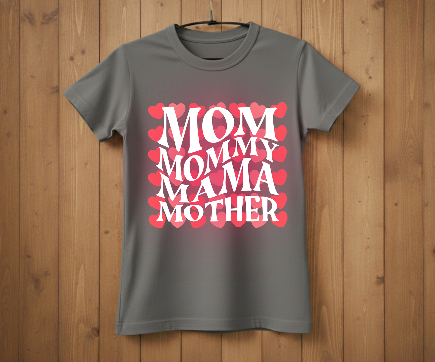 Retro Groovy Mama Heart Pattern - Mother’s Day T-Shirt