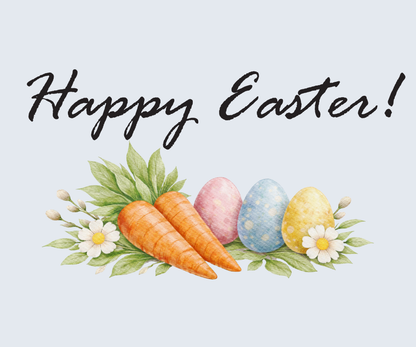 Happy Easter – Watercolor Carrot &amp; Eggs T-Shirt
