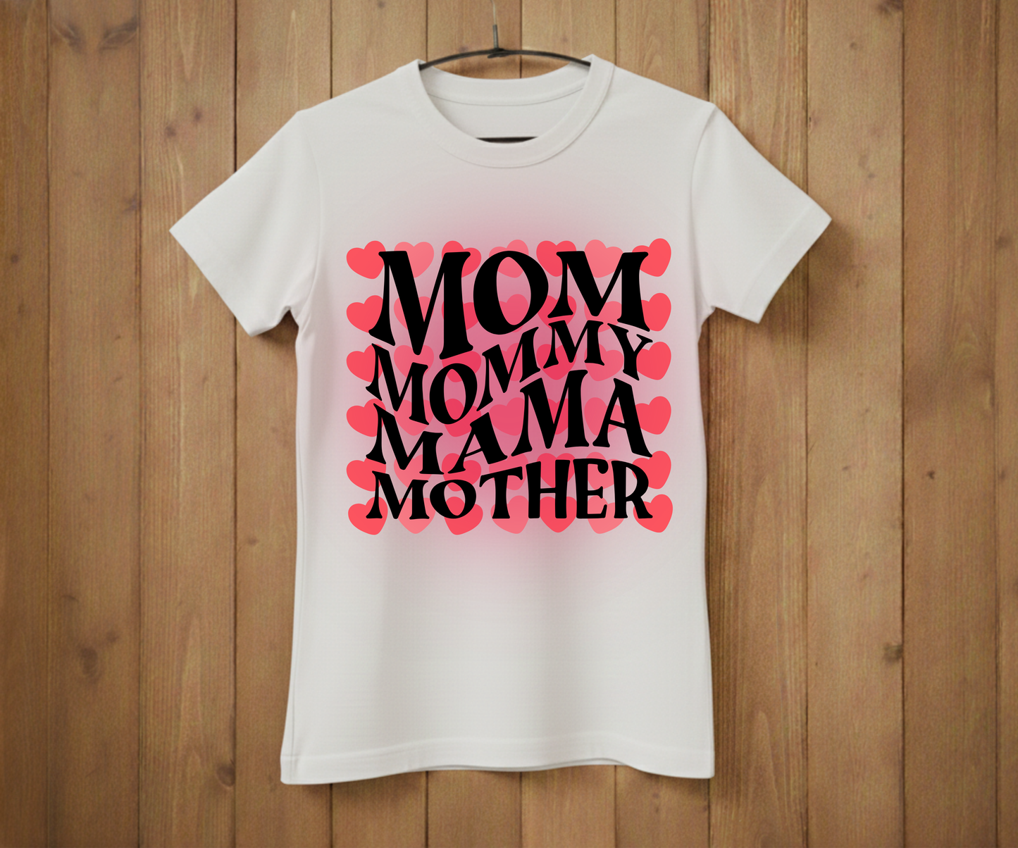 Retro Groovy Mama Heart Pattern - Mother’s Day T-Shirt