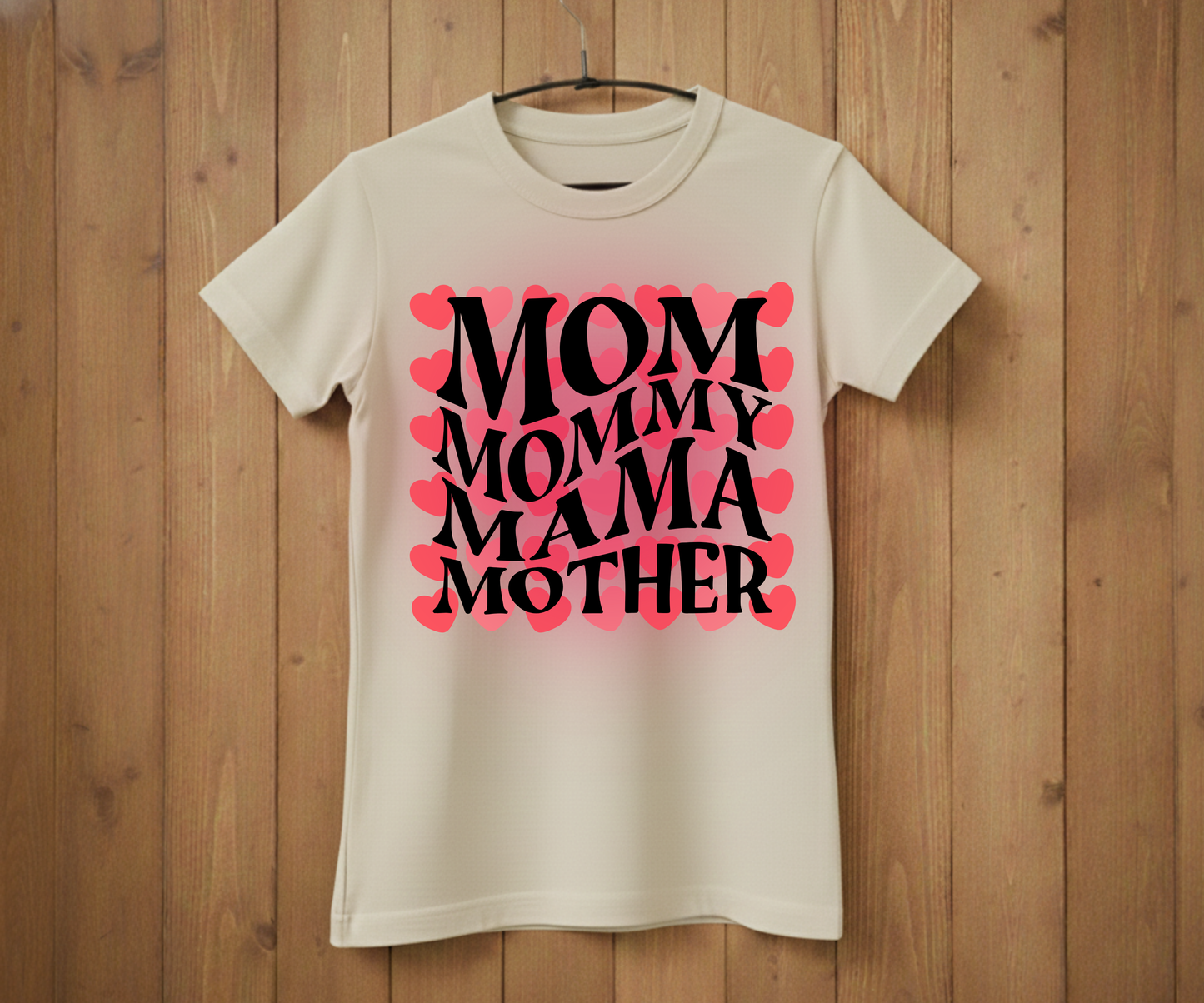 Retro Groovy Mama Heart Pattern - Mother’s Day T-Shirt