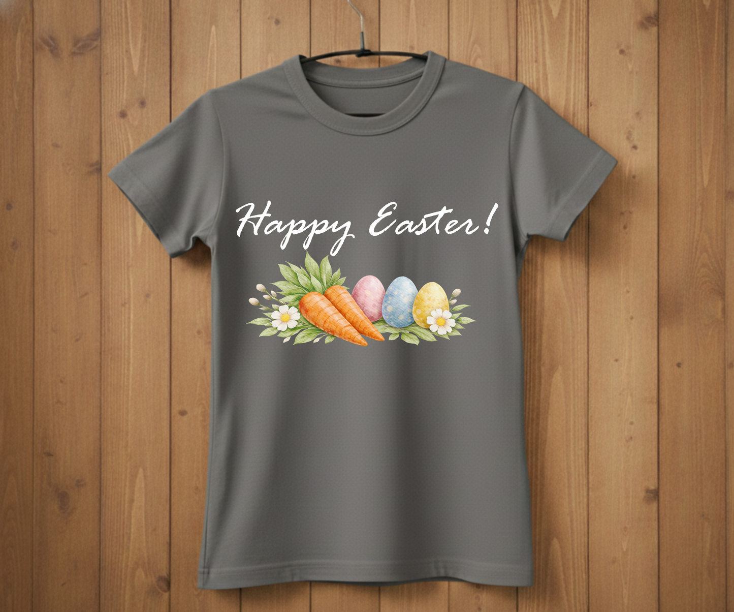 Happy Easter – Watercolor Carrot &amp; Eggs T-Shirt