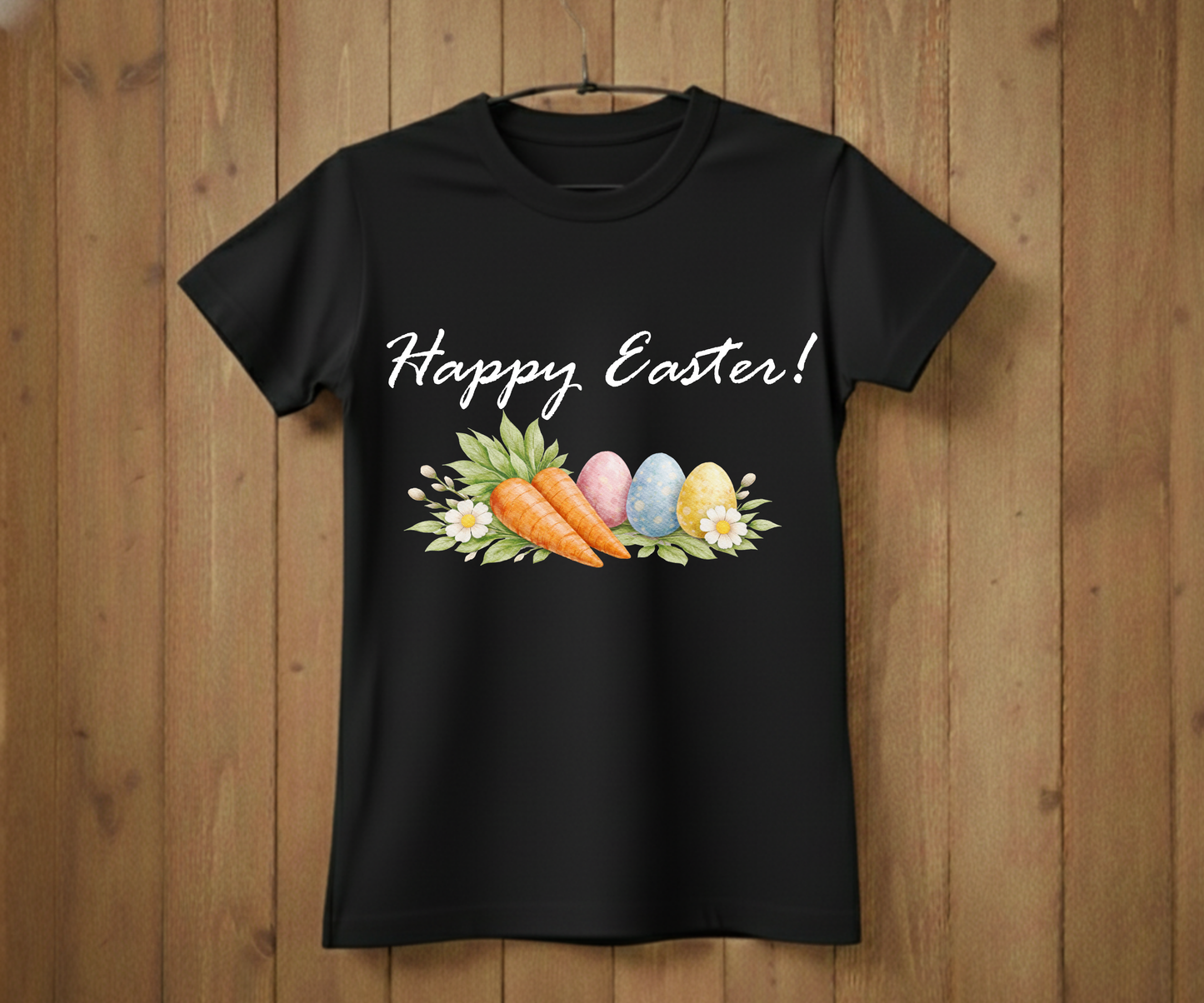 Happy Easter – Watercolor Carrot &amp; Eggs T-Shirt