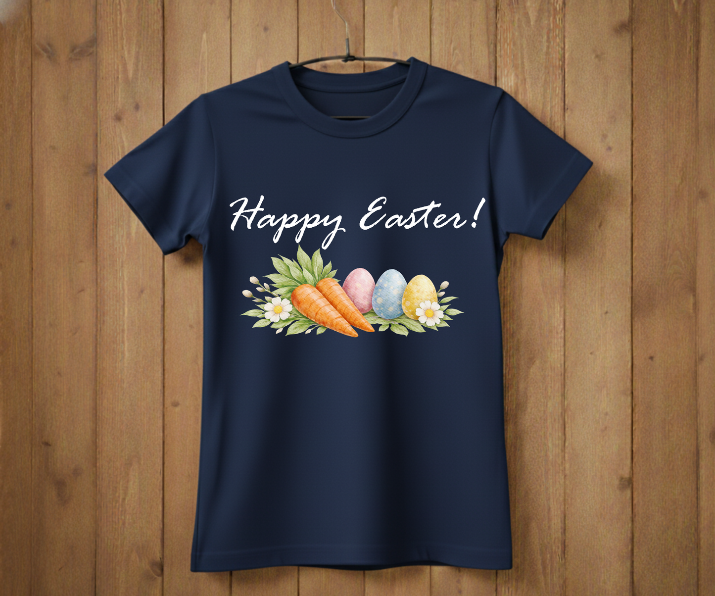 Happy Easter – Watercolor Carrot &amp; Eggs T-Shirt