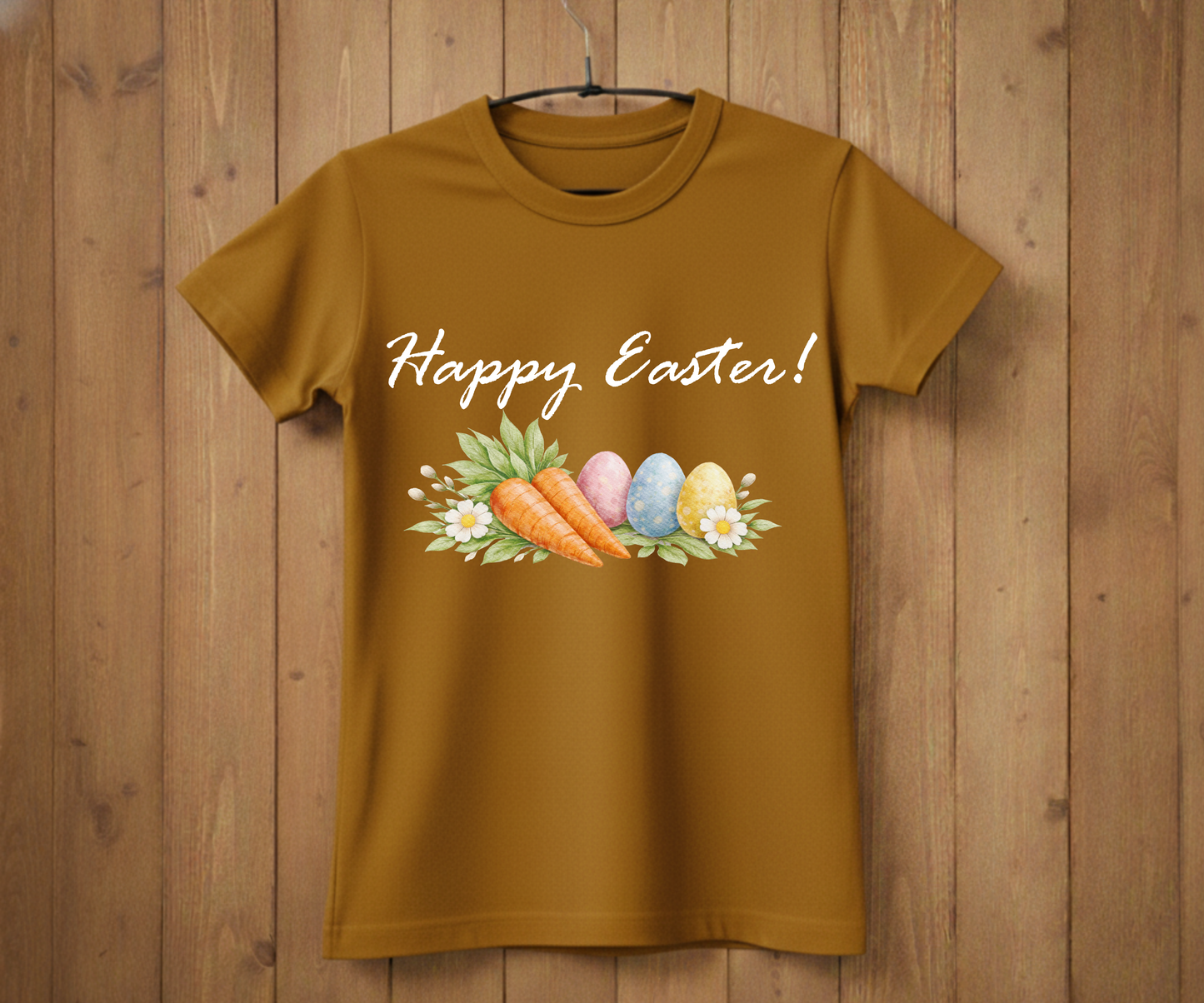 Happy Easter – Watercolor Carrot &amp; Eggs T-Shirt
