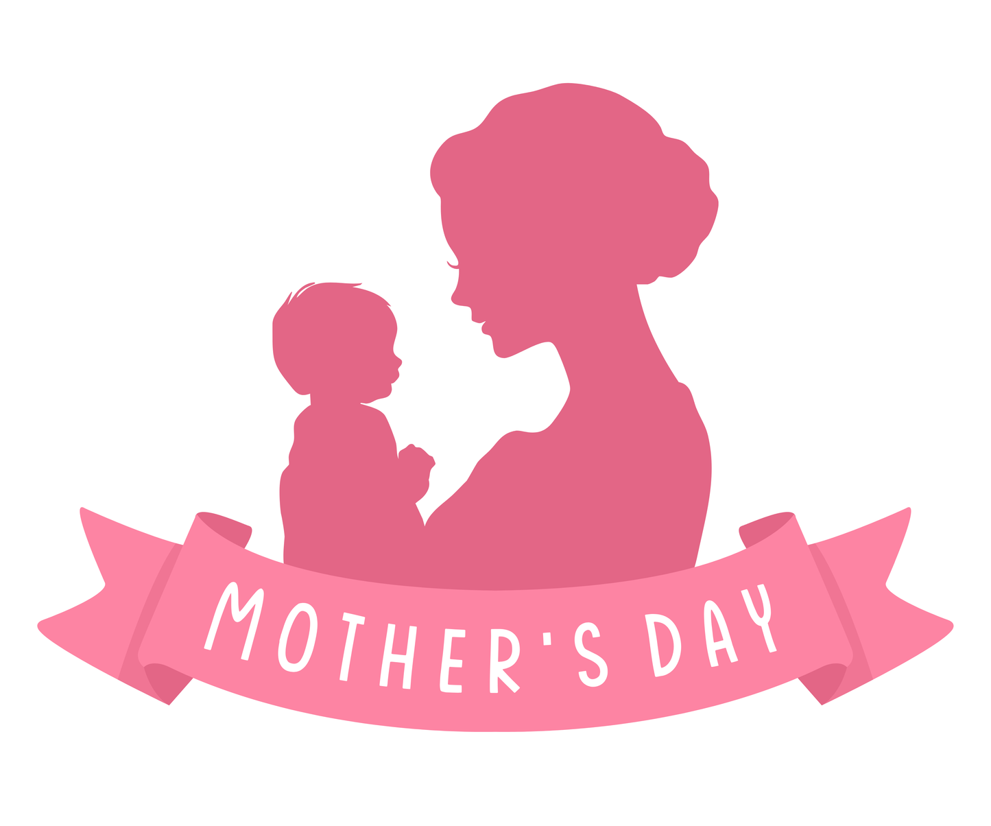 Pink Silhouette Mother &amp; Baby - Mother’s Day T-Shirt
