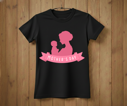 Pink Silhouette Mother &amp; Baby - Mother’s Day T-Shirt