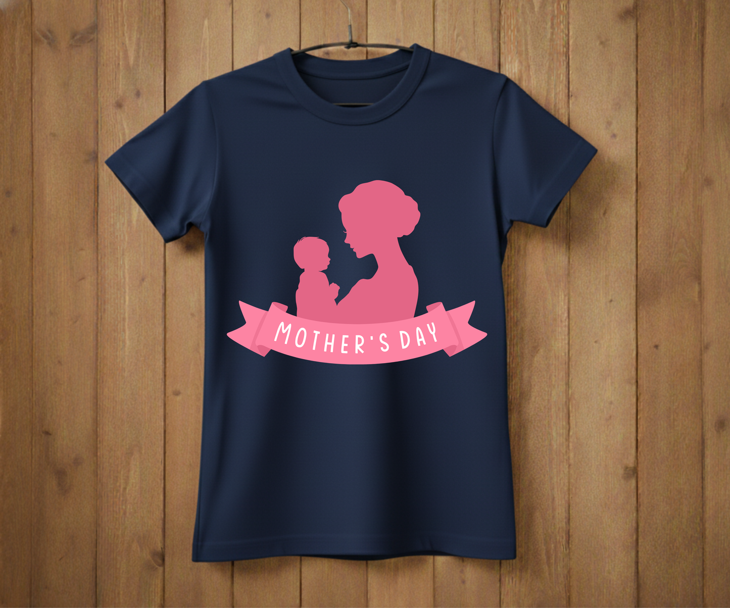 Pink Silhouette Mother &amp; Baby - Mother’s Day T-Shirt