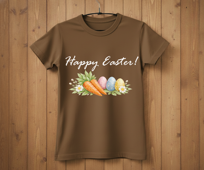Happy Easter – Watercolor Carrot &amp; Eggs T-Shirt