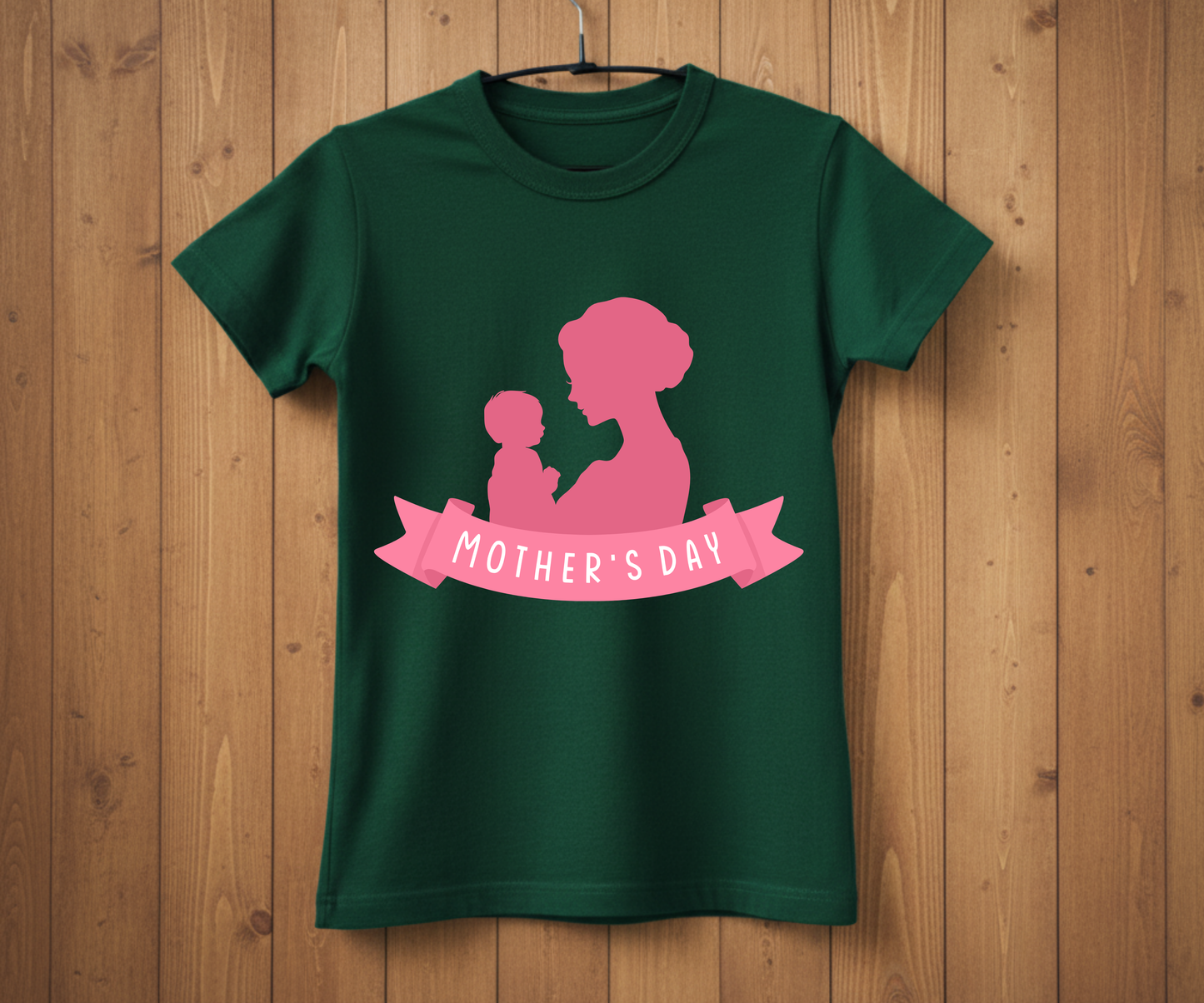 Pink Silhouette Mother &amp; Baby - Mother’s Day T-Shirt