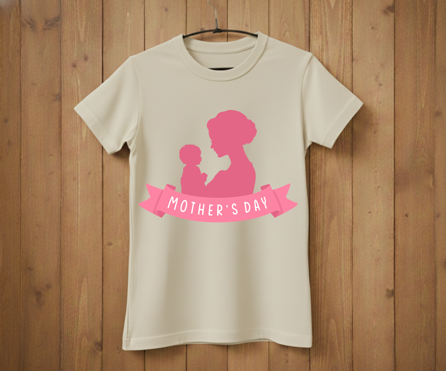 Pink Silhouette Mother &amp; Baby - Mother’s Day T-Shirt
