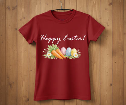 Happy Easter – Watercolor Carrot &amp; Eggs T-Shirt
