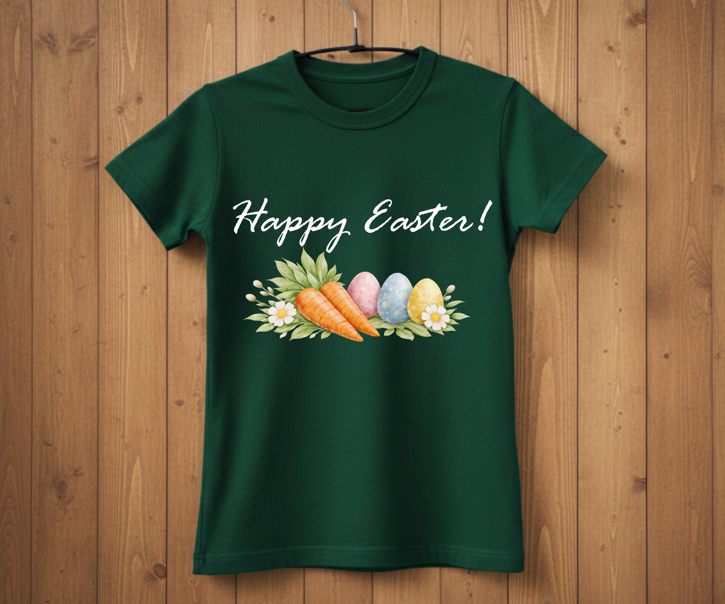 Happy Easter – Watercolor Carrot &amp; Eggs T-Shirt