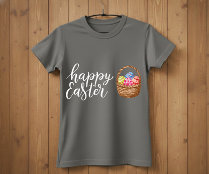 Happy Easter – Eggs in a Basket T-Shirt