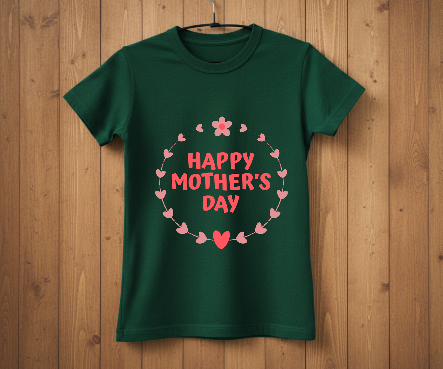 Heart Wreath Happy Mother’s Day - Mother’s Day T-Shirt