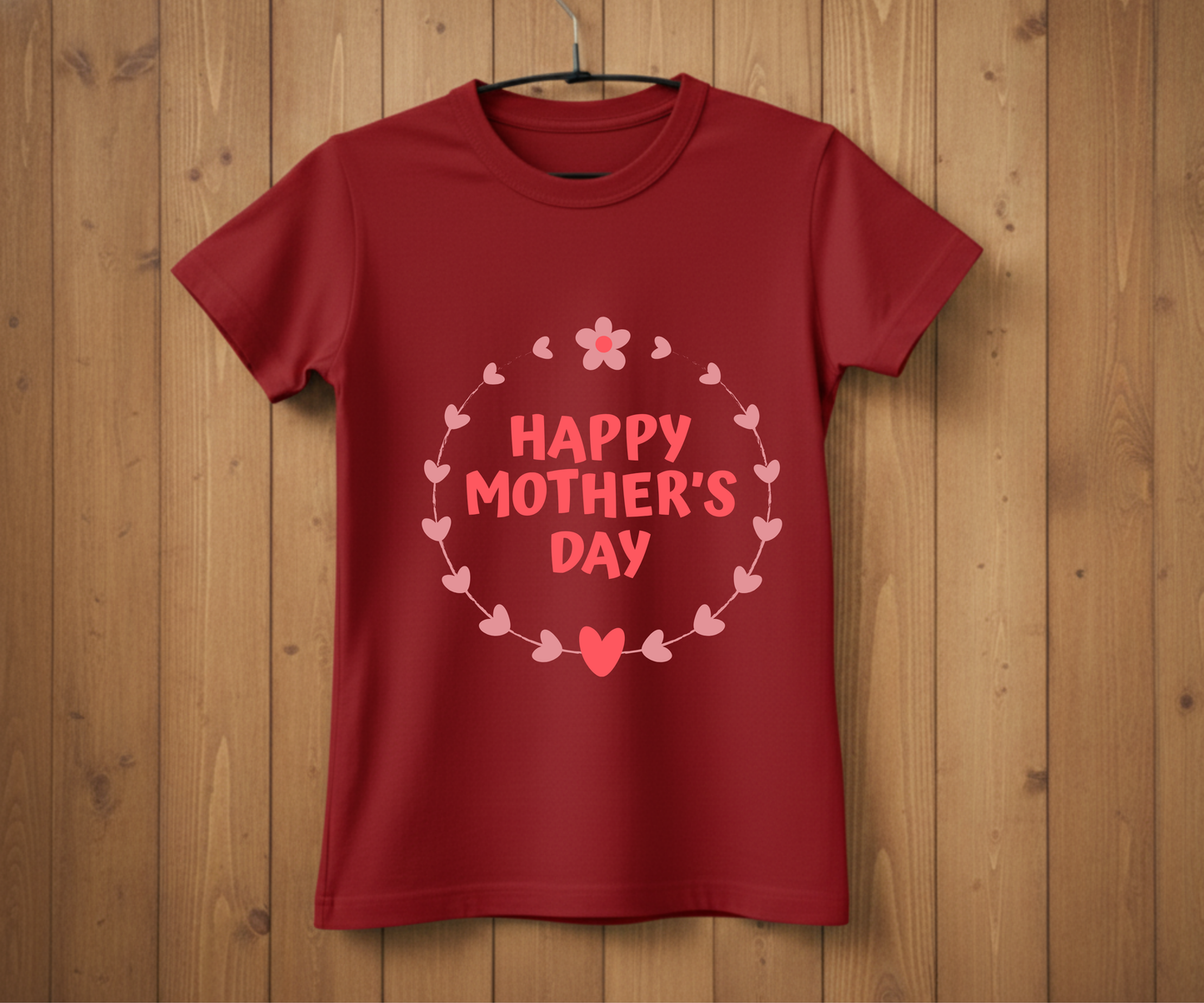 Heart Wreath Happy Mother’s Day - Mother’s Day T-Shirt