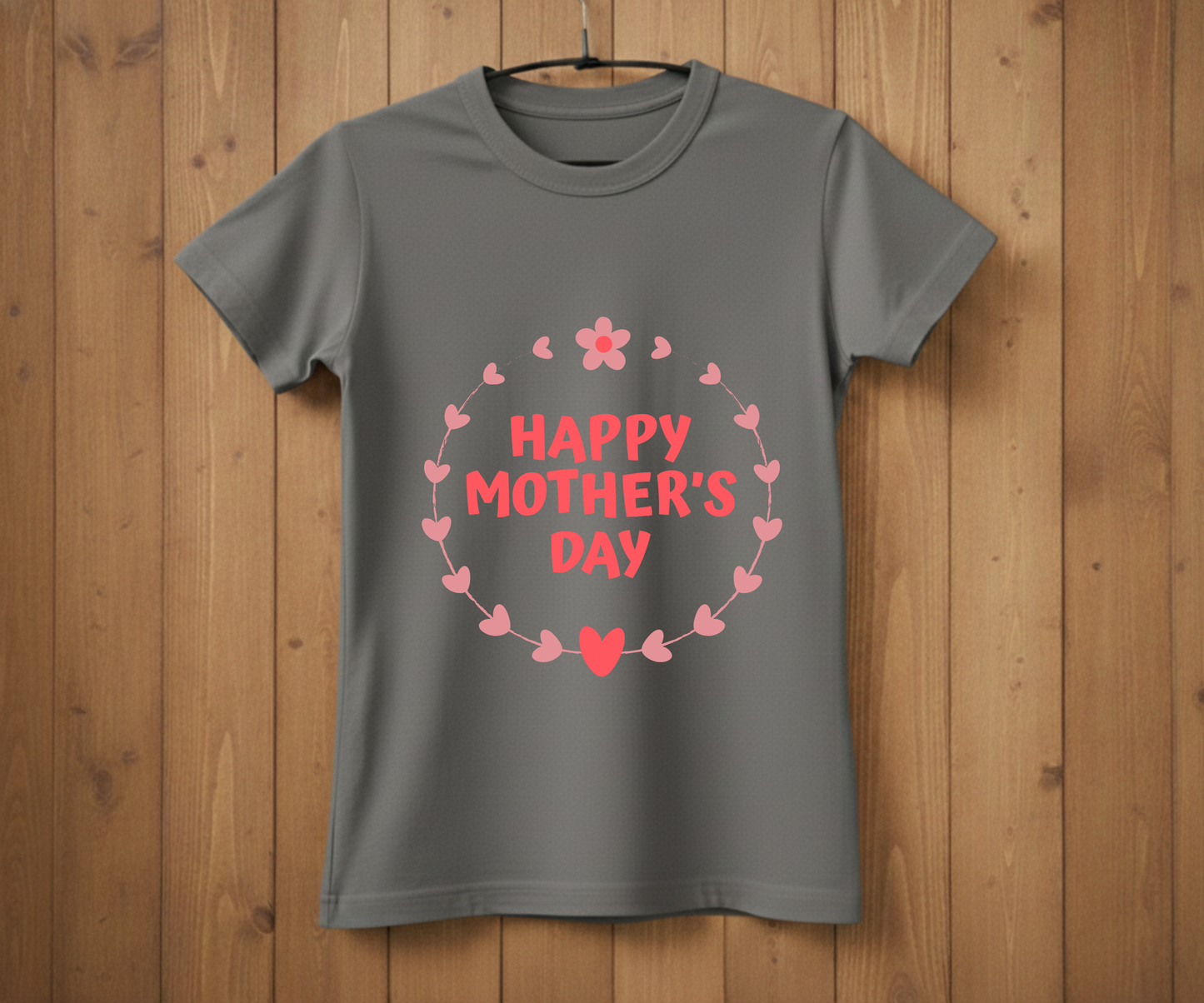 Heart Wreath Happy Mother’s Day - Mother’s Day T-Shirt