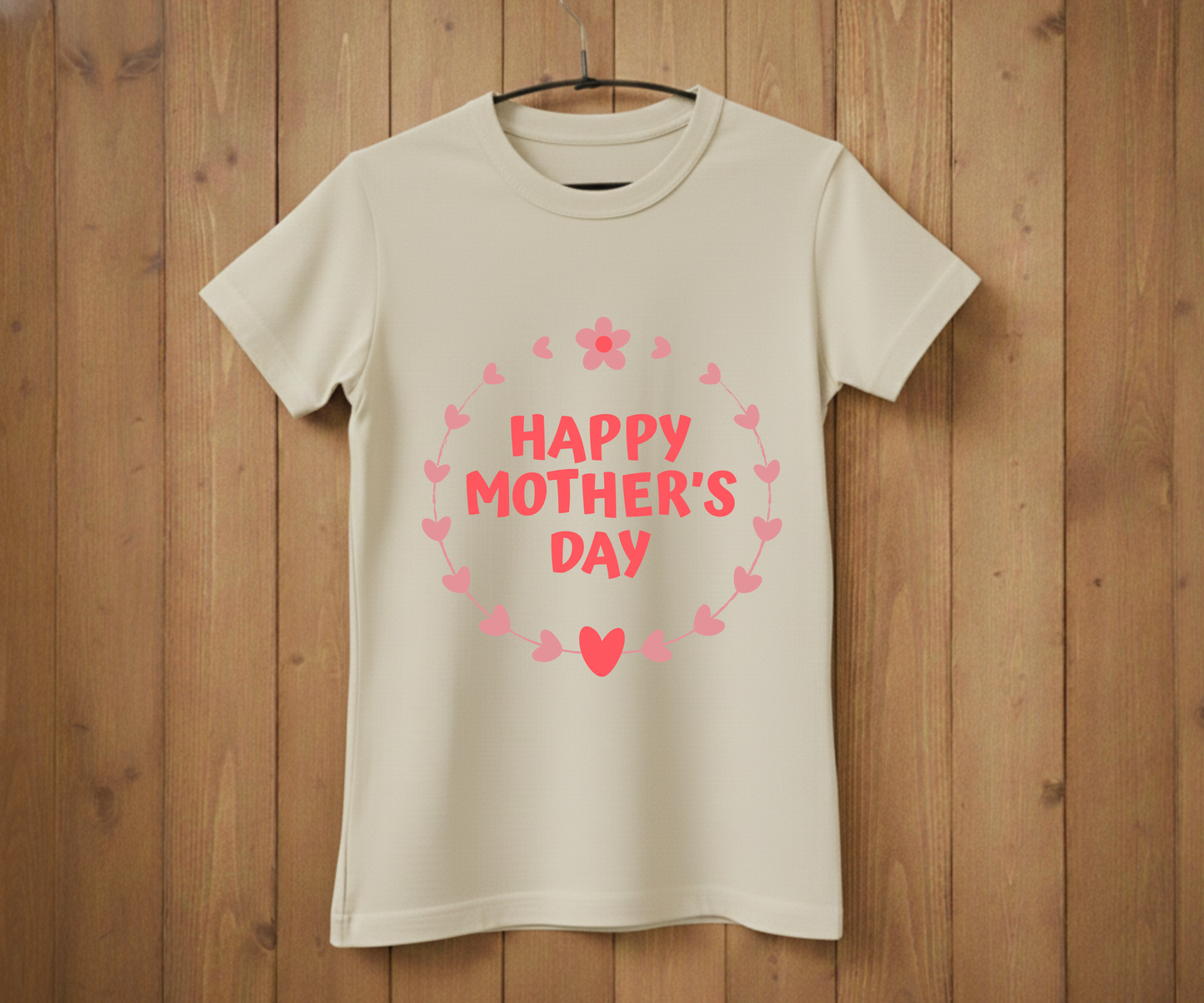 Heart Wreath Happy Mother’s Day - Mother’s Day T-Shirt