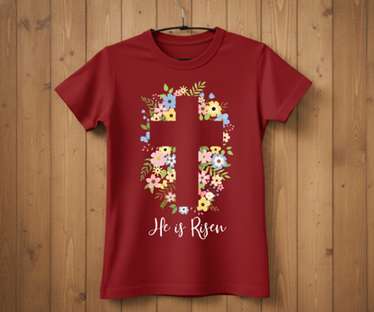 He Is Risen Cross Easter T-Shirt
