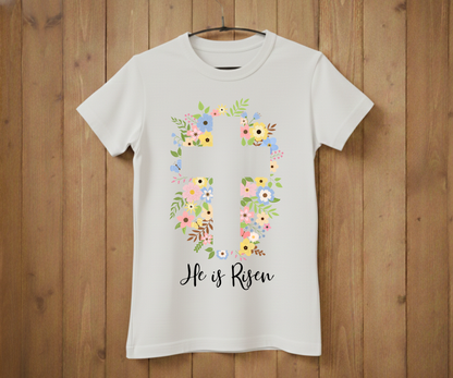 He Is Risen Cross Easter T-Shirt