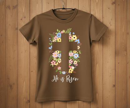 He Is Risen Cross Easter T-Shirt