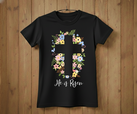 He Is Risen Cross Easter T-Shirt