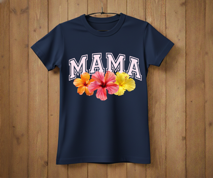 Tropical Hibiscus Mama Varsity - Mother’s Day T-Shirt