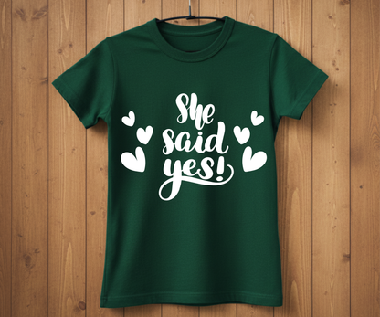 She Said Yes T-Shirt – Bridal Shower & Wedding Party Shirt