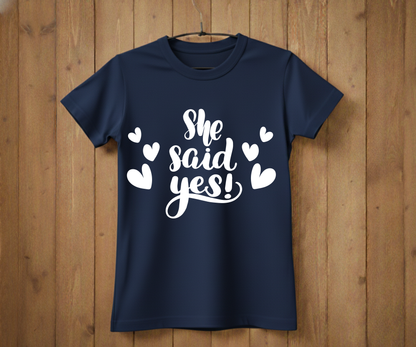 She Said Yes T-Shirt – Bridal Shower & Wedding Party Shirt