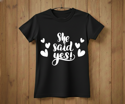 She Said Yes T-Shirt – Bridal Shower & Wedding Party Shirt
