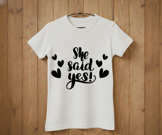 She Said Yes T-Shirt – Bridal Shower & Wedding Party Shirt