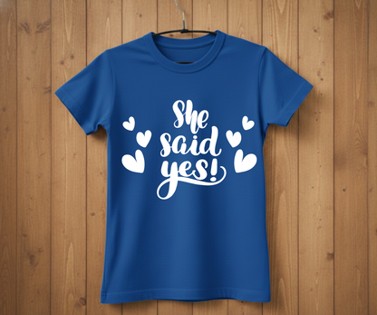 She Said Yes T-Shirt – Bridal Shower & Wedding Party Shirt