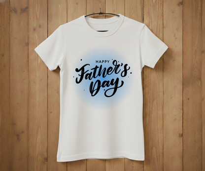 "Happy Father's Day" Blue Glow T-Shirt - Stylish Graphic Tee&nbsp;