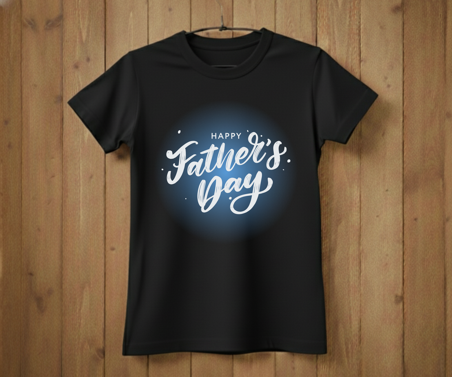 "Happy Father's Day" Blue Glow T-Shirt - Stylish Graphic Tee&nbsp;