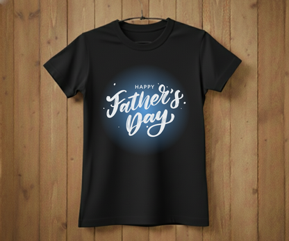 "Happy Father's Day" Blue Glow T-Shirt - Stylish Graphic Tee&nbsp;