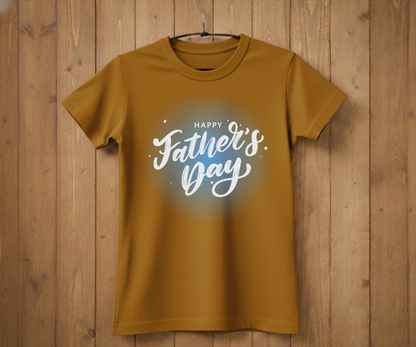"Happy Father's Day" Blue Glow T-Shirt - Stylish Graphic Tee&nbsp;