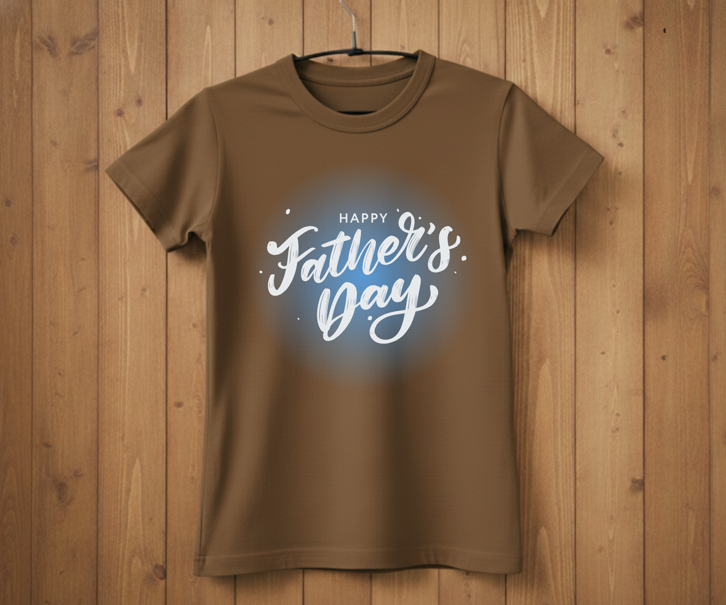 "Happy Father's Day" Blue Glow T-Shirt - Stylish Graphic Tee&nbsp;