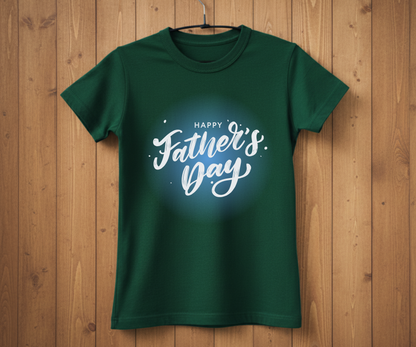 "Happy Father's Day" Blue Glow T-Shirt - Stylish Graphic Tee&nbsp;