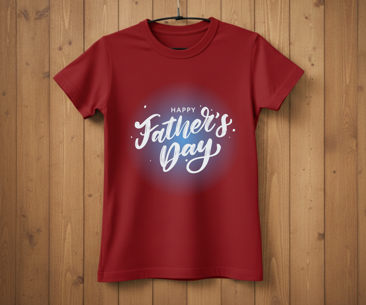 "Happy Father's Day" Blue Glow T-Shirt - Stylish Graphic Tee&nbsp;