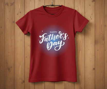"Happy Father's Day" Blue Glow T-Shirt - Stylish Graphic Tee&nbsp;